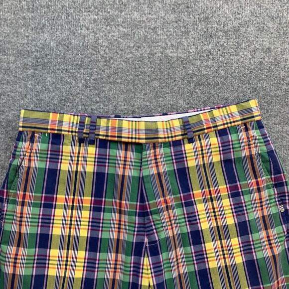 RLX Ralph Lauren Shorts Mens 32 Cotton Blend Colorful Plaid Chino Golf - Picture 3 of 12